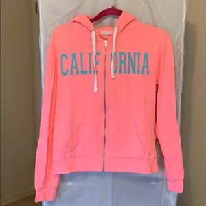 Pink zip up hoodie from Forever 21